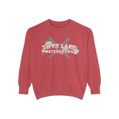 Tippy Lake Waterskiing Crewneck Sweatshirt - Unisex