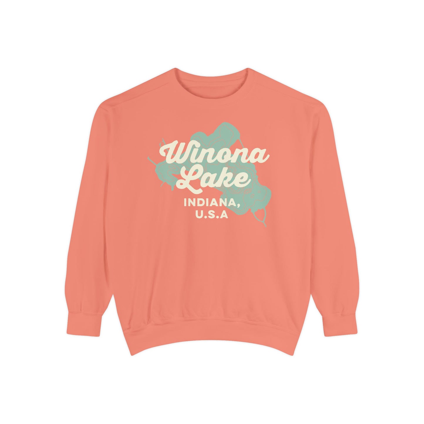 Winona Lake Vintage Map Crewneck Sweatshirt - Unisex