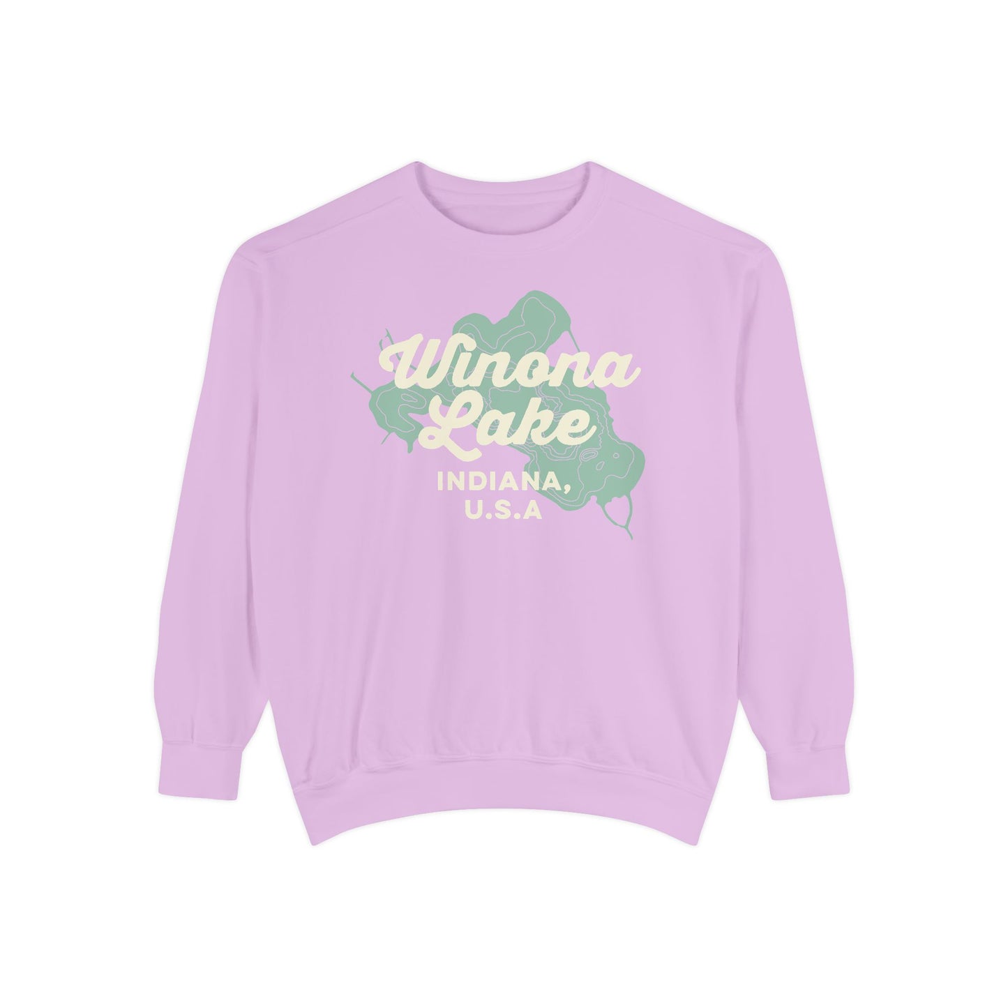 Winona Lake Vintage Map Crewneck Sweatshirt - Unisex