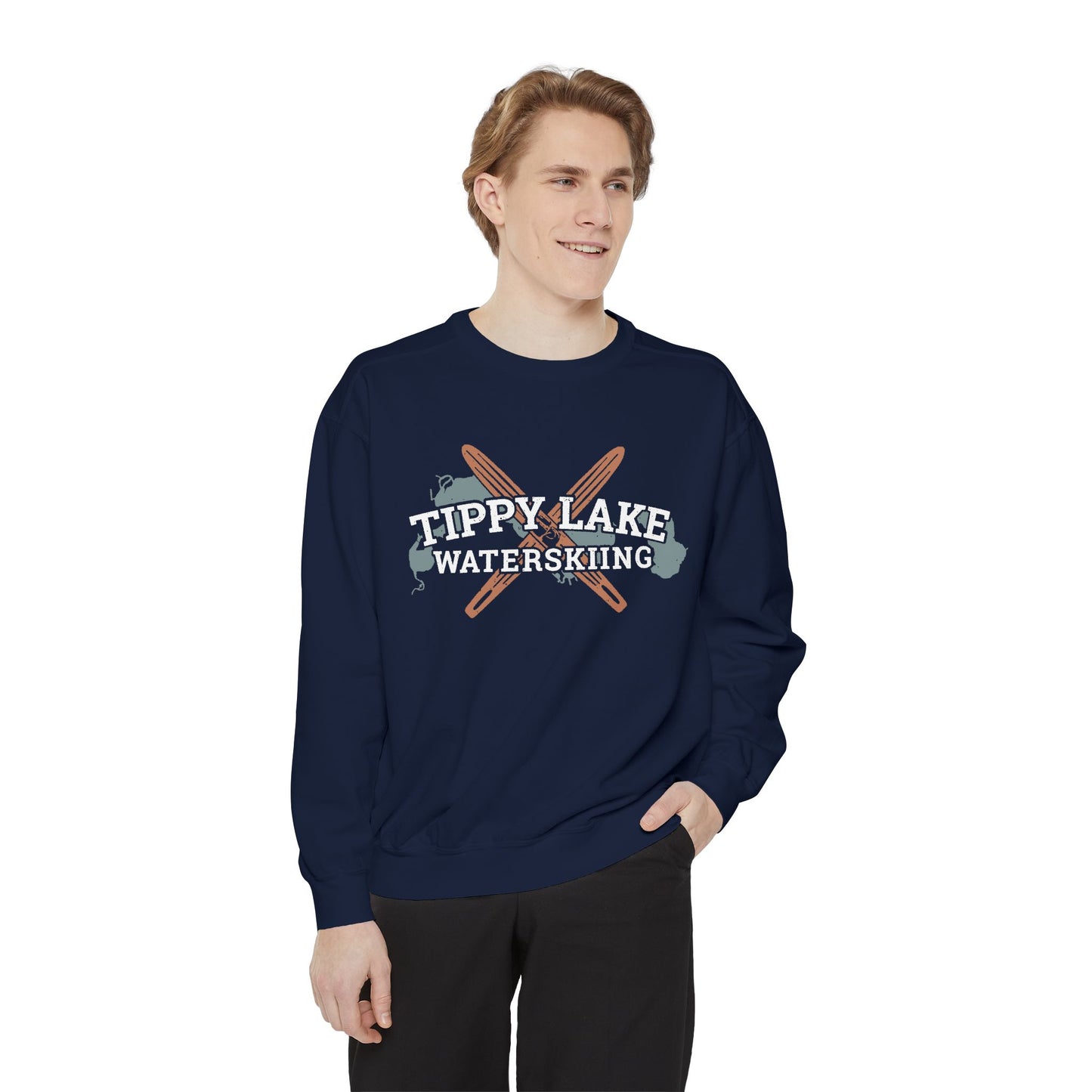 Tippy Lake Waterskiing Crewneck Sweatshirt - Unisex