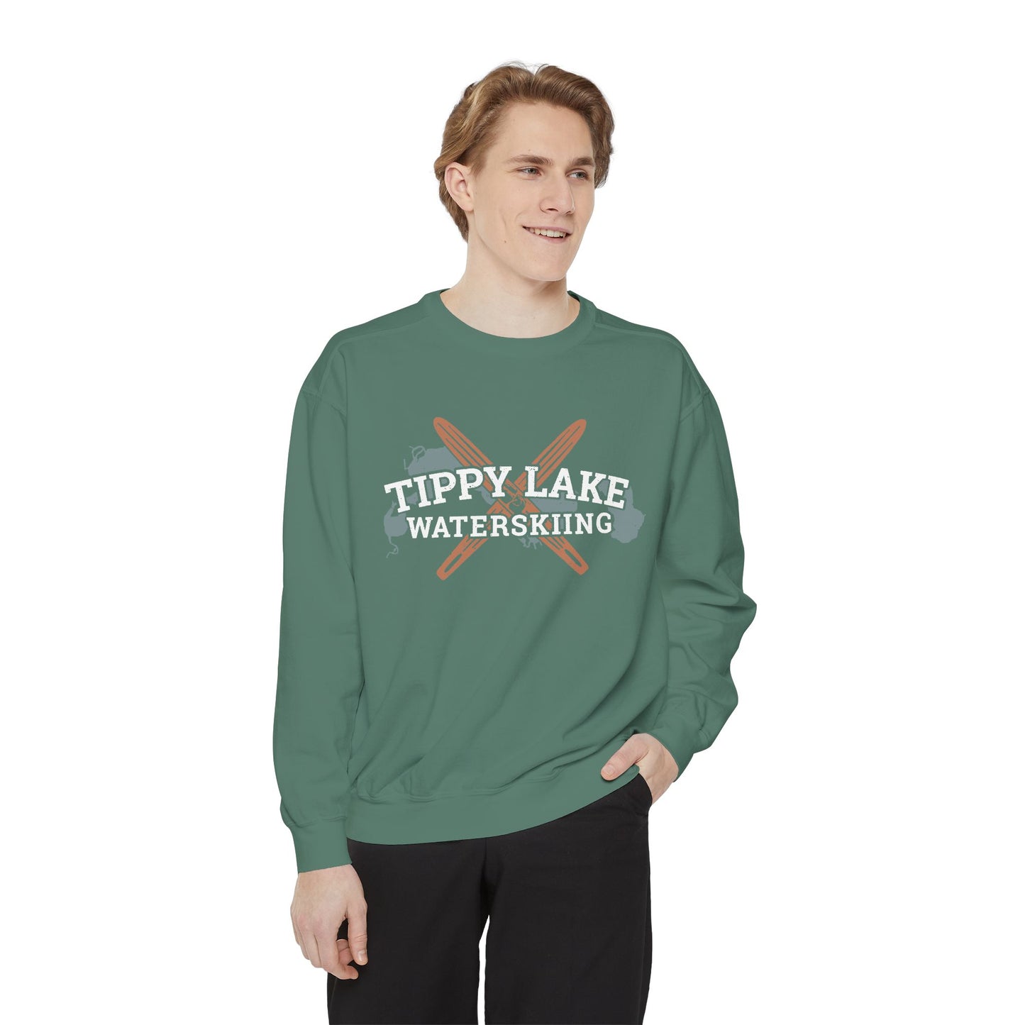 Tippy Lake Waterskiing Crewneck Sweatshirt - Unisex